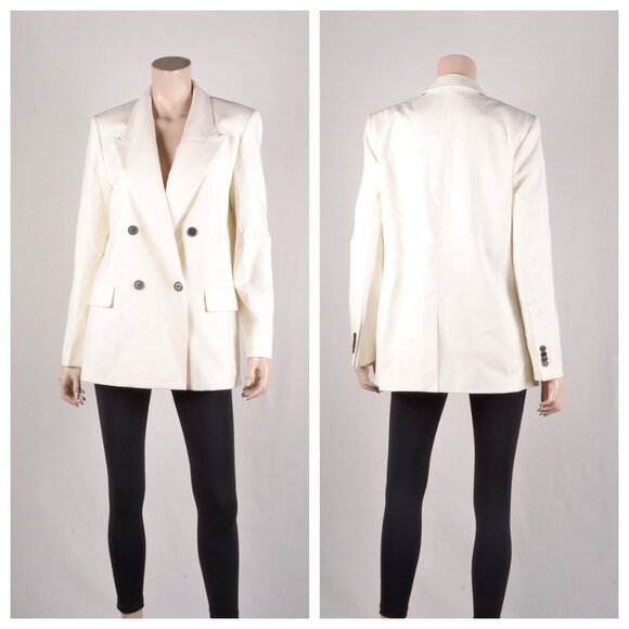 Madewell Wool Tuxedo Blazer in Winter White - Picture 2 of 4